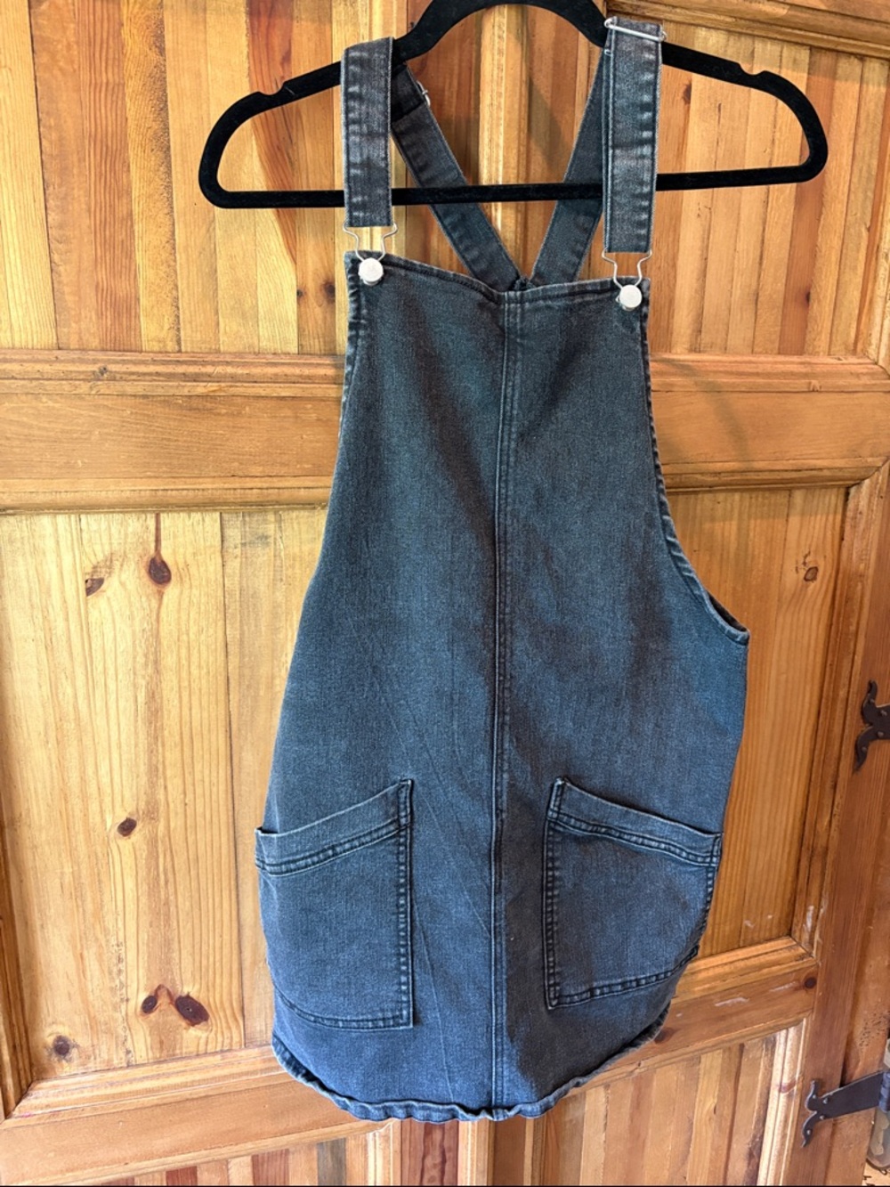 Tinseltown Dark Gray Denim Pinafore Dress